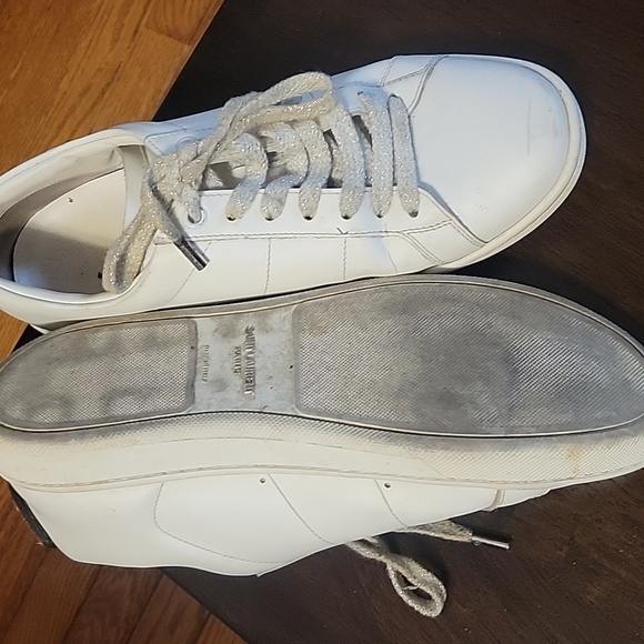 YSL Yves Saint Laurent Signature White Sneakers w/ Lip detail size 37 - Picture 5 of 8